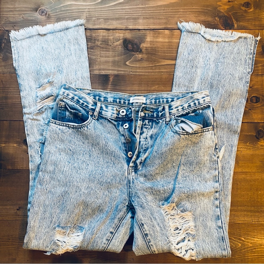 Dance & Marvel acid wash distressed denim jeans